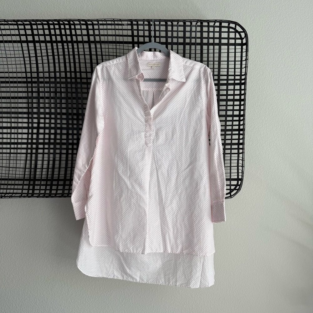 ANN MASHBURN Pink and White Women's Top